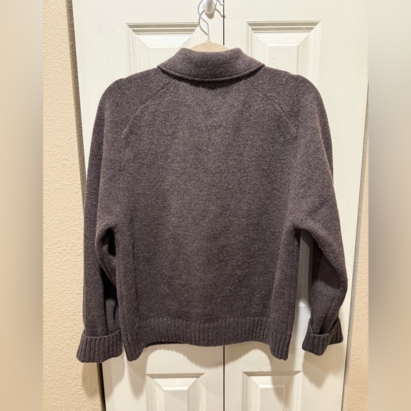 Uniqlo Lambswool 100% Unisex Brown Cardigan , size XS - Picture 8 of 10